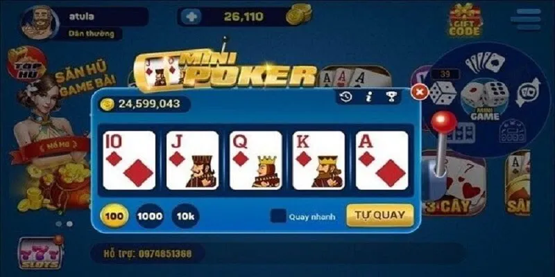 Những mẹo hay trong khi quay mini poker nổ hũ
