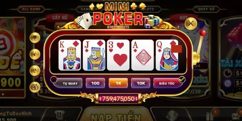Mini poker là game nổ hũ được giới trẻ yêu thích nhất